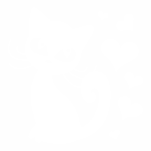 Кошка с сердечками